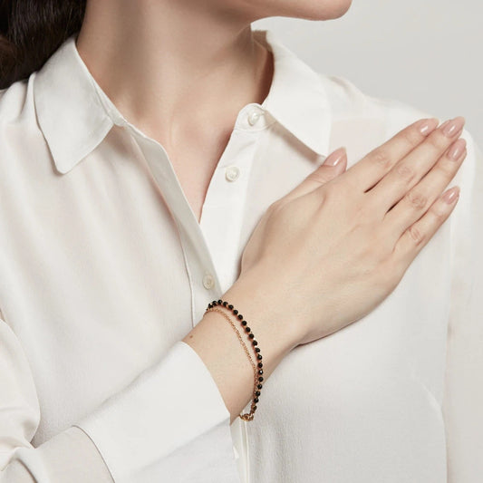 Women's Natural Tourmaline Stone Small Bohemian Design Bracelets