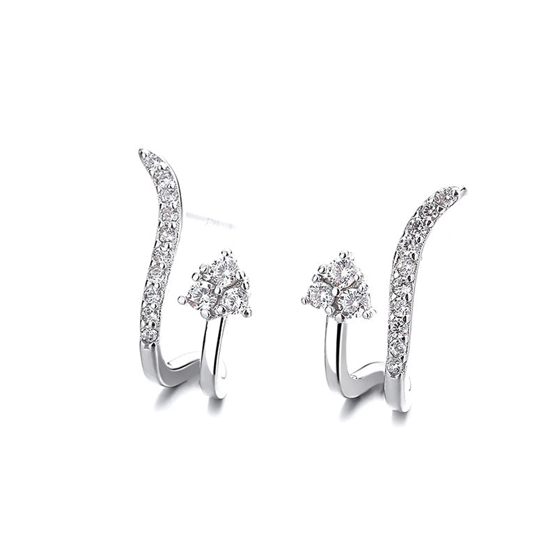 Women's Sterling Sier Simple Niche Bag Design Earrings