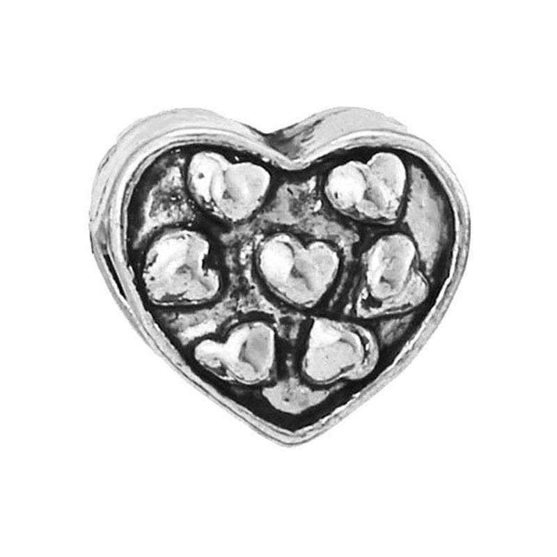 Alloy Large Hole Beads Hollowed Heart Shape Jewelry Accessories