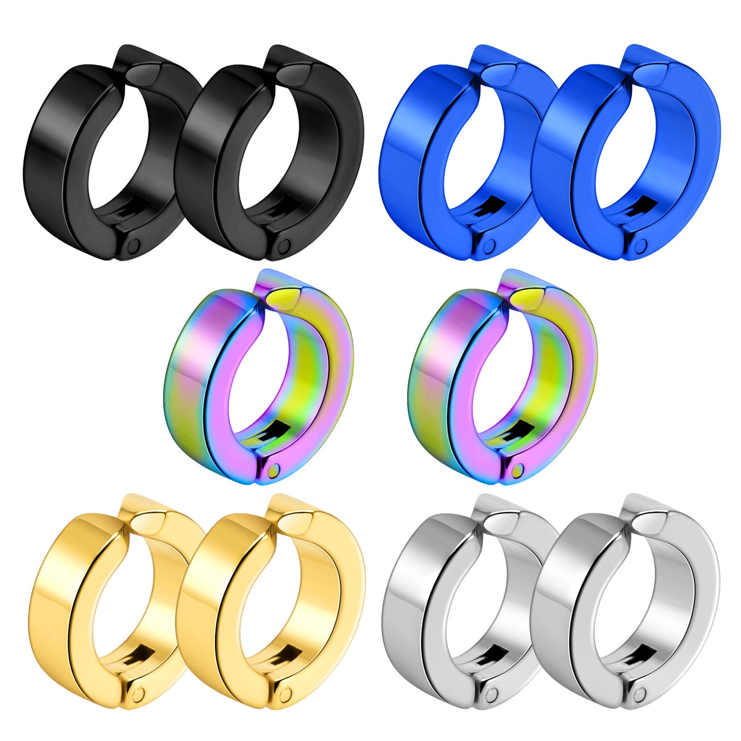 Men's Titanium Steel Ear Clips Version Black Earrings