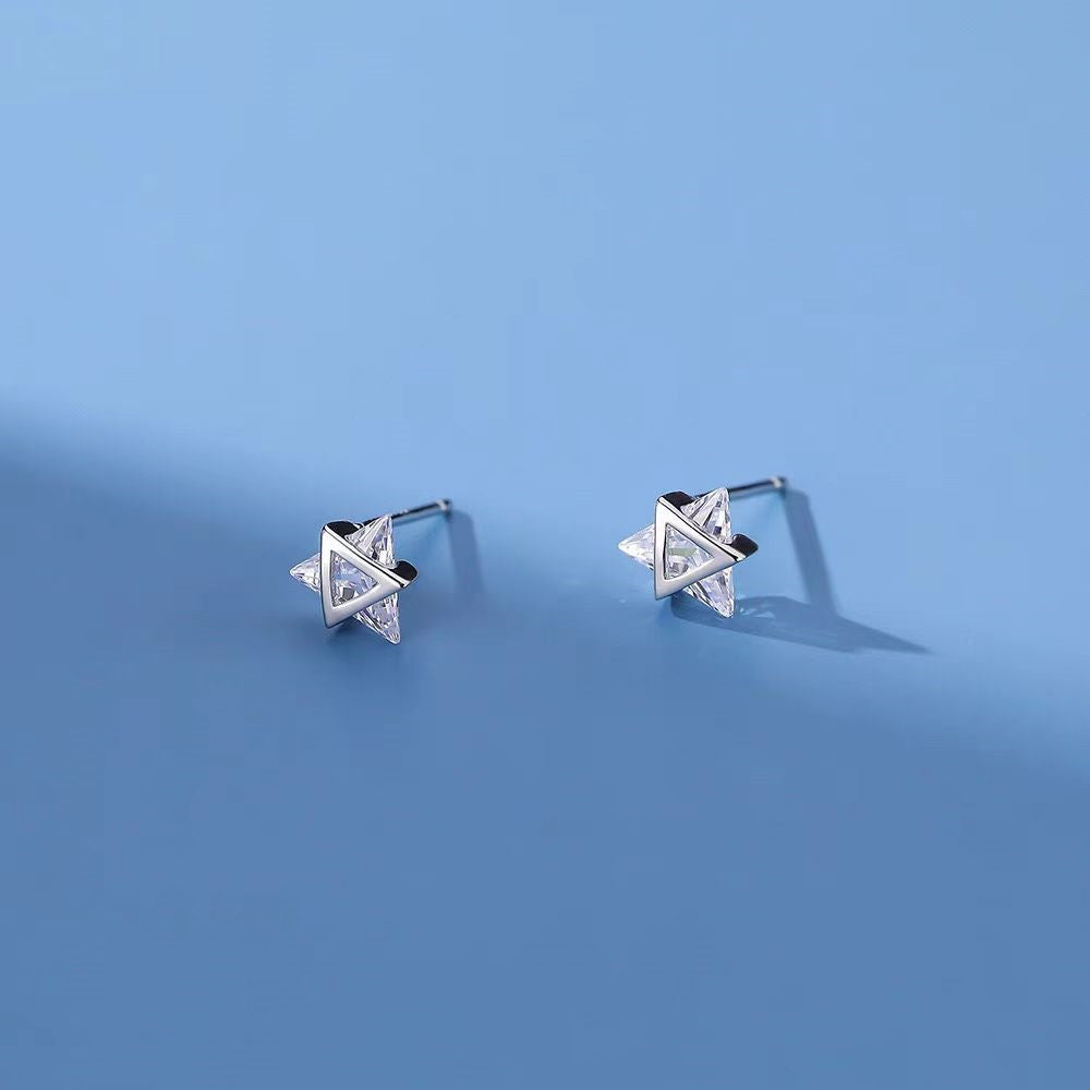 Women's Sterling Triangle Simple Fashion Temperamental Personalized Earrings