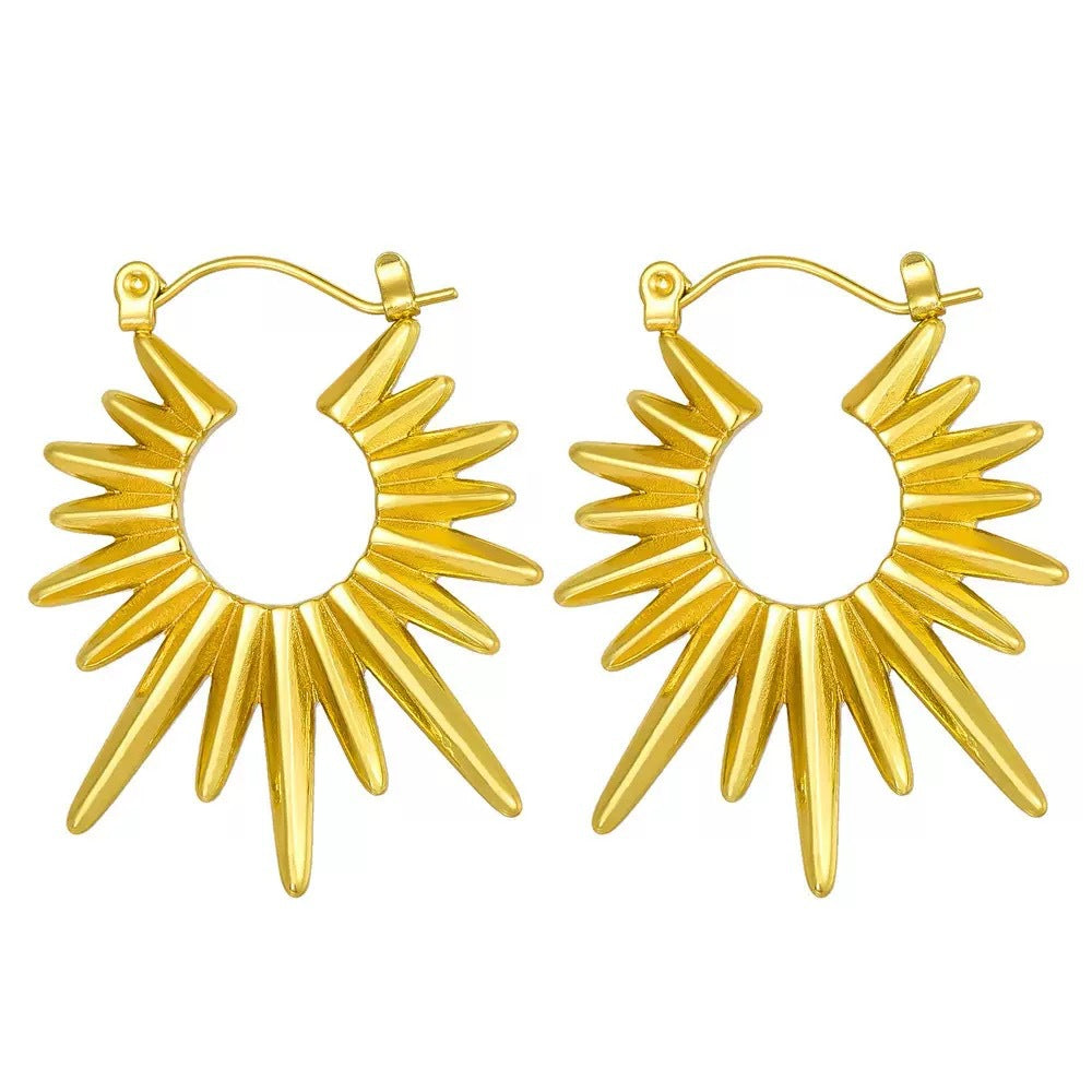 Design Sun Light Ear Clip Titanium Steel Earrings