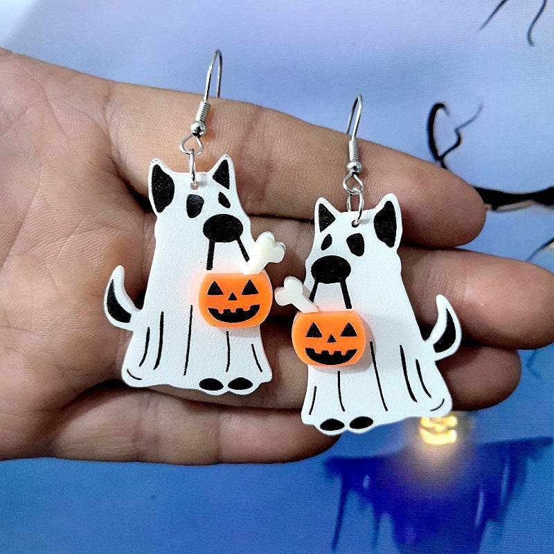 Monster Cat Personality Design Decoration Acrylic Plate Earrings
