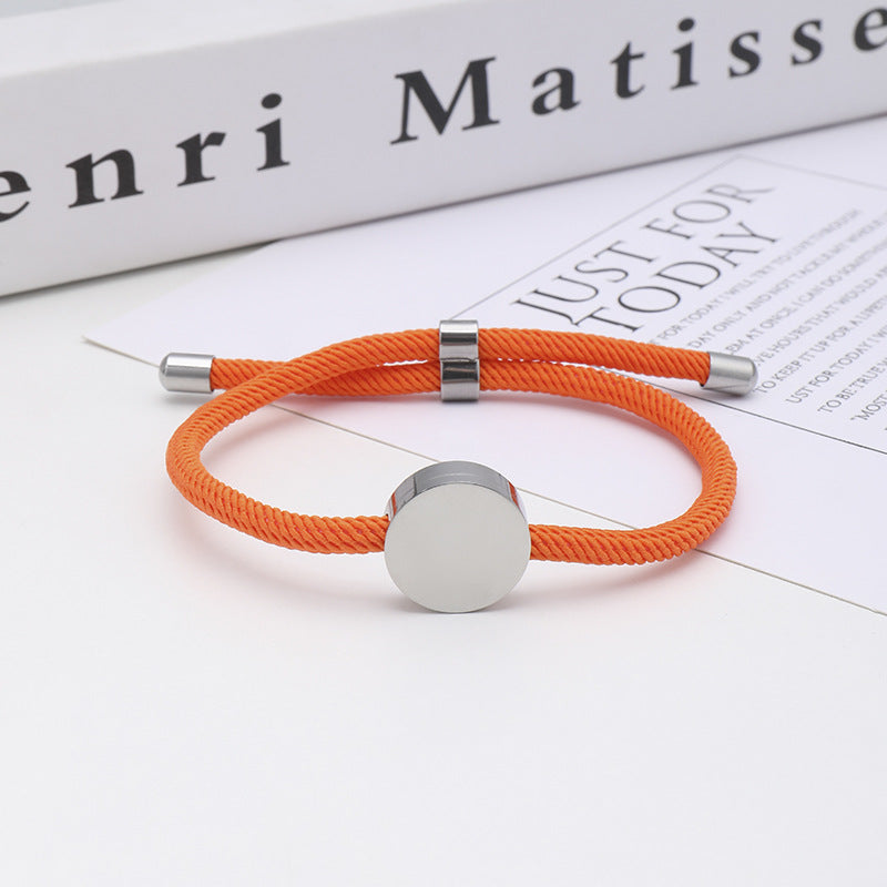 Women's & Men's Printing Material Round Adjustable Stainless Steel Bracelets