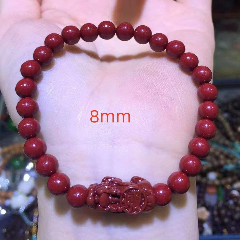 Women's Purple Gold Sand Cinnabar Beaded Single Ethnic Bracelets