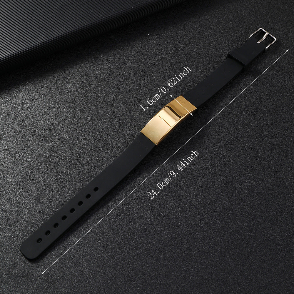 Men's Jewelry Silicone Fashion Strap Simple Lettering Bracelets