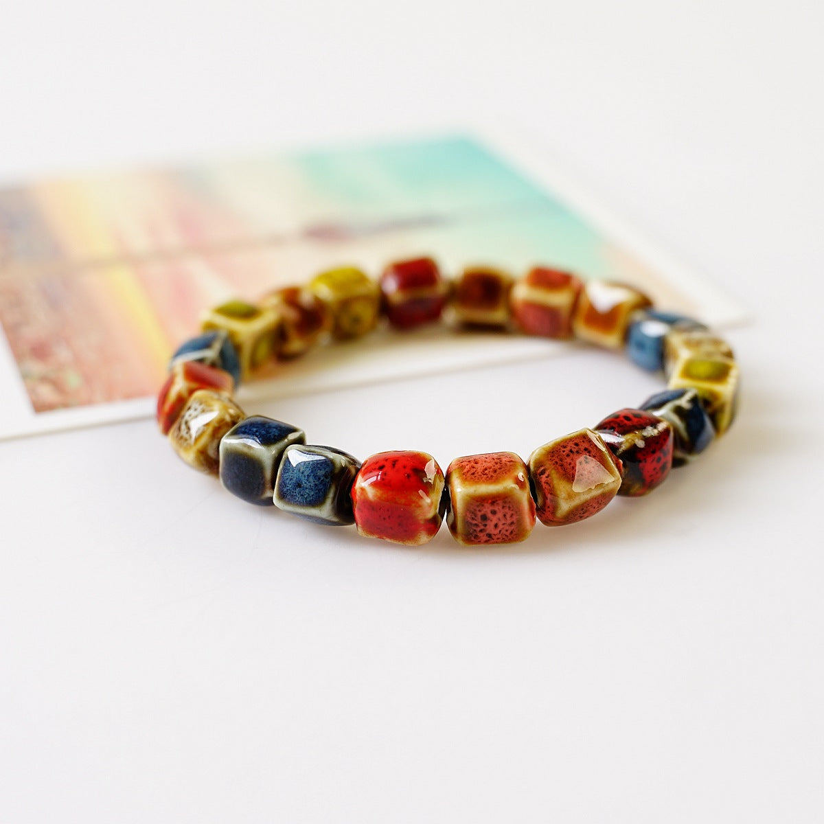 Ceramic Trinkets Flower Glaze Beads Characteristic Bracelets
