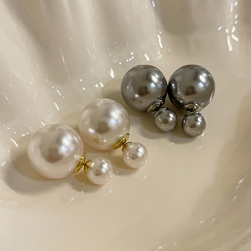 Women's Double-sided Pearl For Simple Elegant Niche Earrings