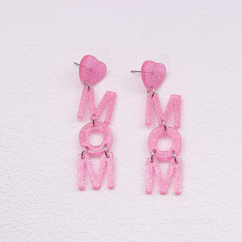 Women's Day Gift To Give Mom Acrylic Printed Earrings