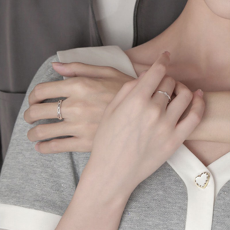 Women's & Men's Pair Niche Design Simple Temperament Open Rings
