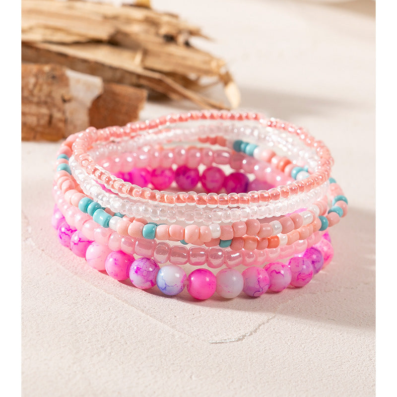 Style Bohemian Bead Design Sense Niche Contrast Bracelets