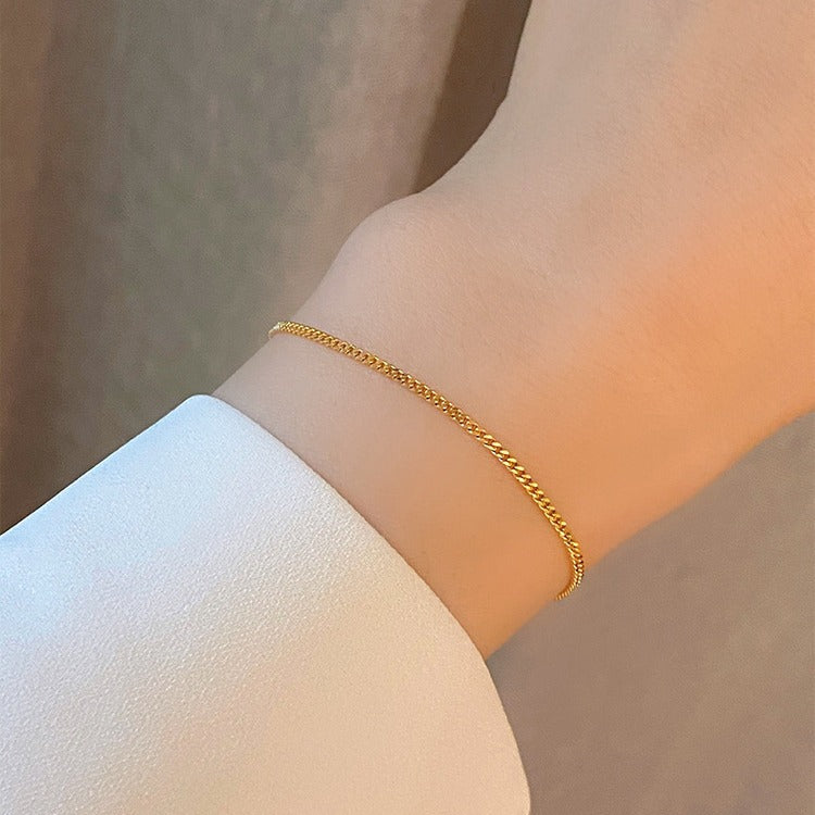 Gold-plated Denim Plain Simple Style Basic Bracelets
