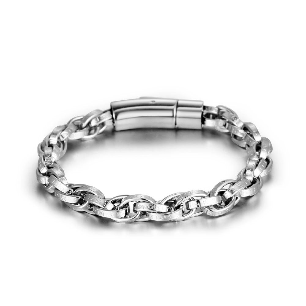 Men's Oriental Titanium Steel Vintage Distressed Handmade Chain Bracelets
