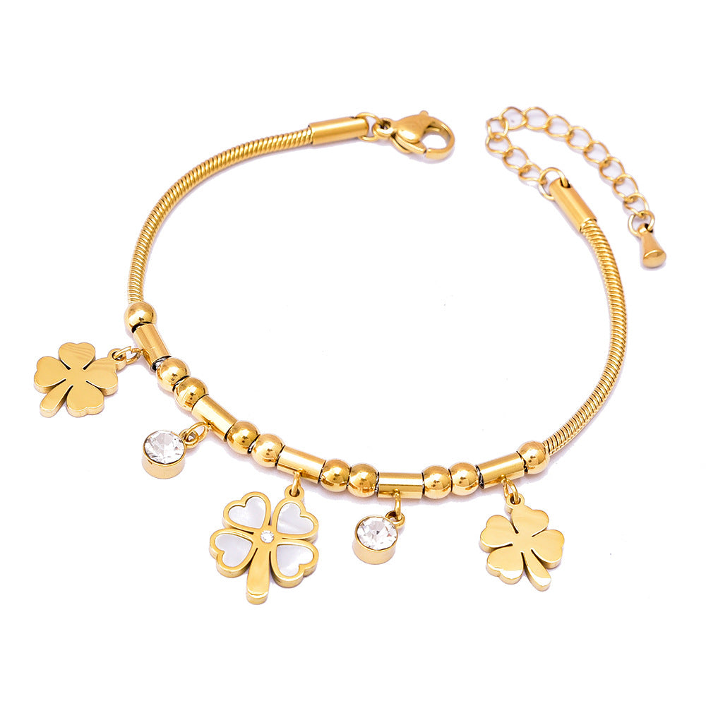 Geometric Heart Shape Shell Butterfly Five-pointed Star Titanium Bracelets