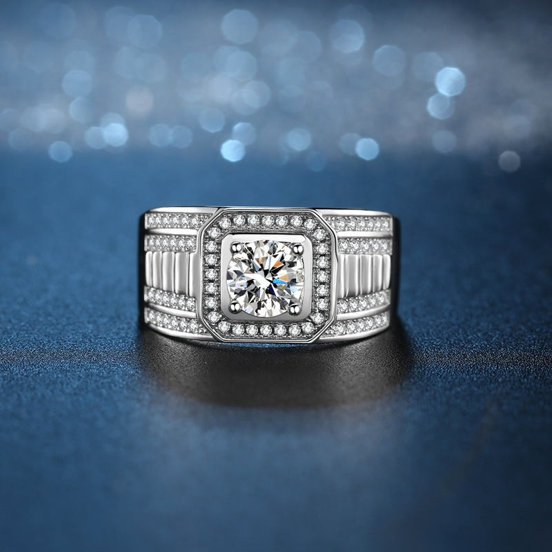 Men's Sterling Sier Creative Domineering Starry Sky Rings