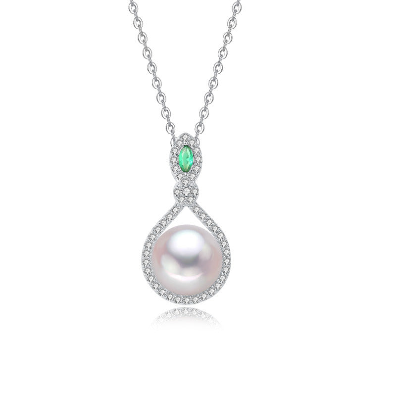 Women's Summer Full Diamond High-grade Freshwater Pearl Niche Temperament Clavicle Necklace