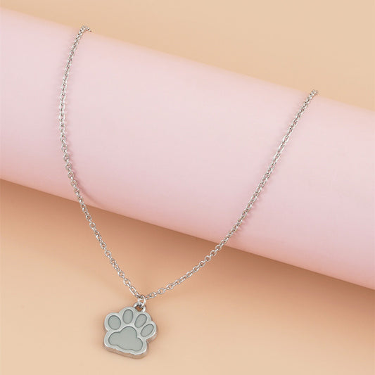 Women's & Men's Paw Chain With Stainless Steel Card Necklaces