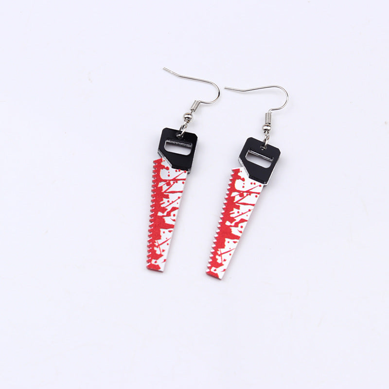 Women's Acrylic Printed Bloody Knife Personalized Fashion Earrings