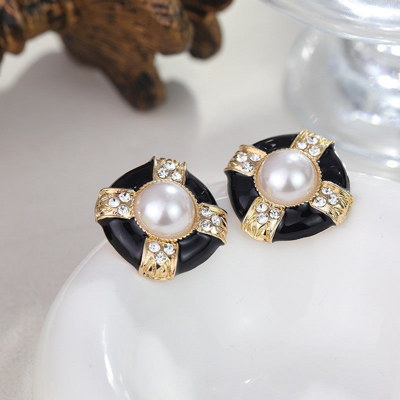Style Vintage Court Dripping Oil Flower Earrings