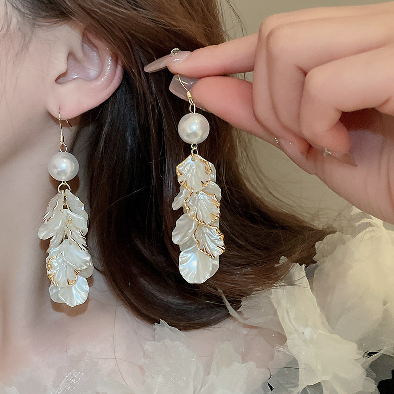 Chinese Style Flower Bamboo Tassel Fashion Trend Ear Hook Earrings