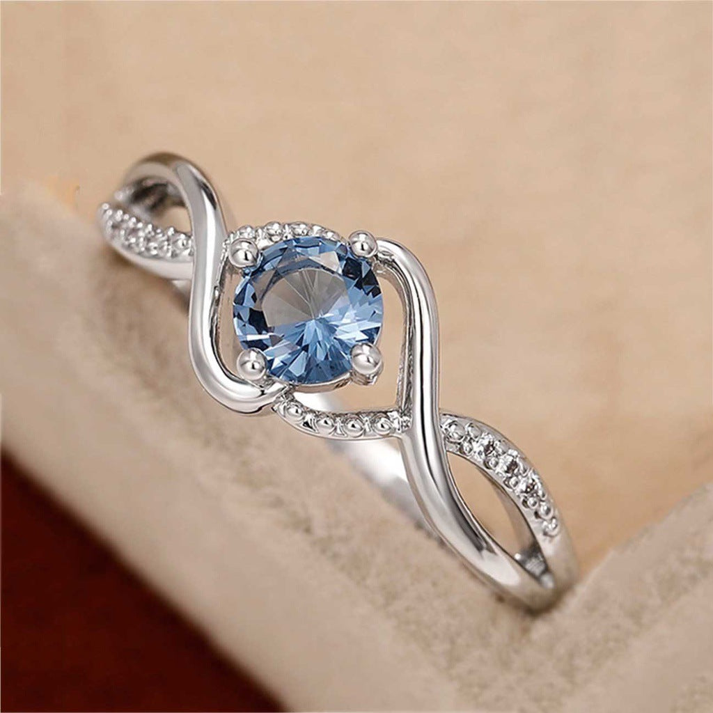 Women's Black Zircon Geometric Diamond For Fashion Ornament Copper Rings