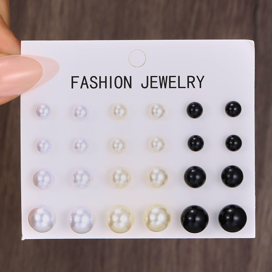 Simple Set High-grade Retro Temperament Three-color Earrings