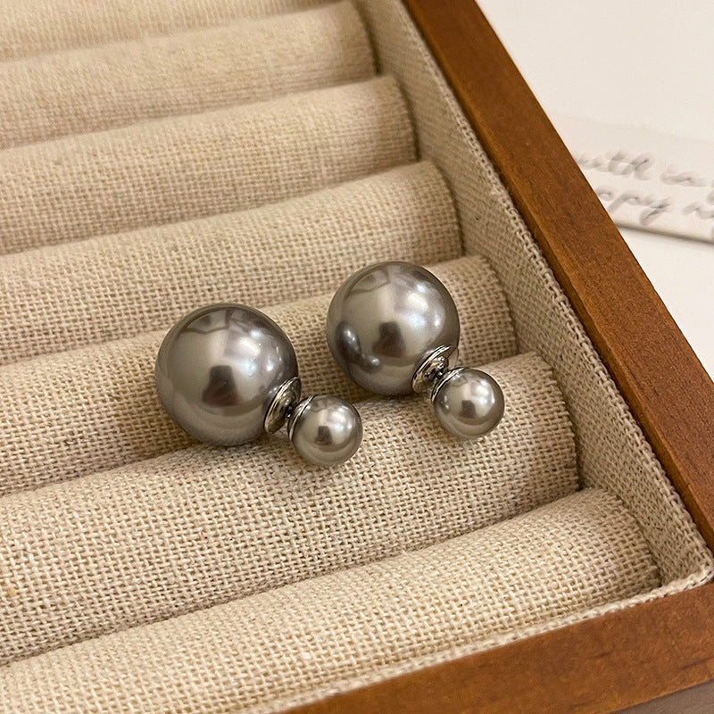 Women's Double-sided Pearl For Simple Elegant Niche Earrings