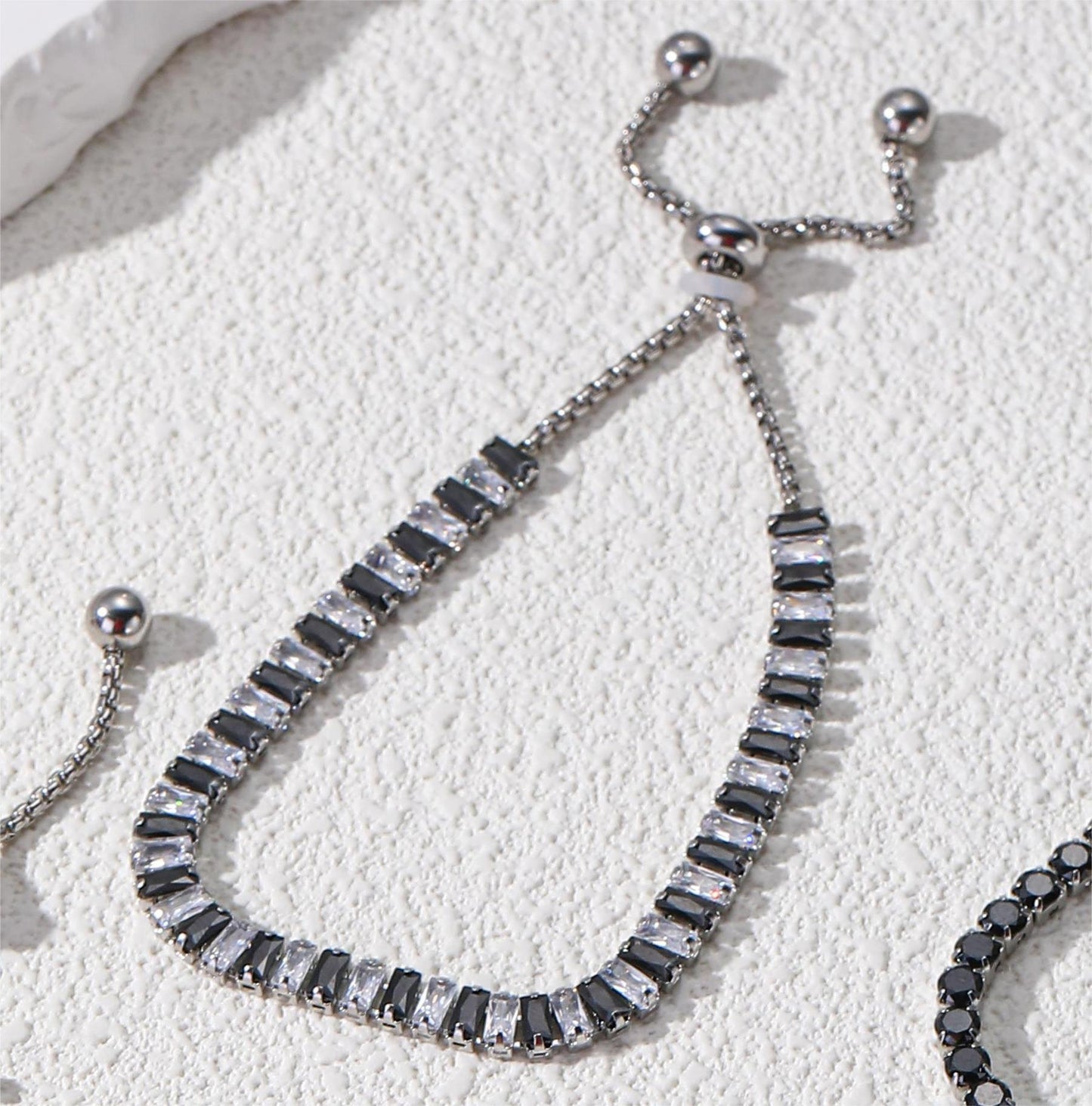 Square Zircon Adjustable Female Simple Light Bracelets