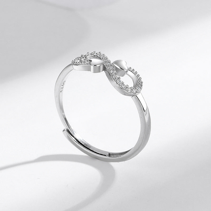 Sier Lucky Love Words Infinite Fashion Rings