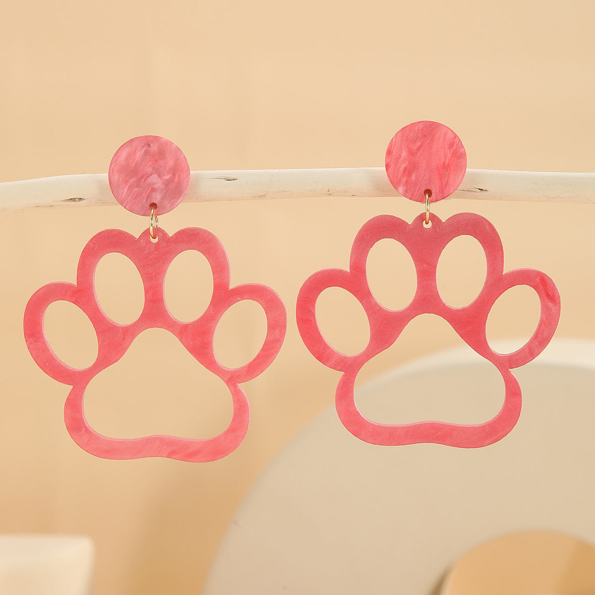 Paw Glitter Acrylic Female Personality Creative Rings