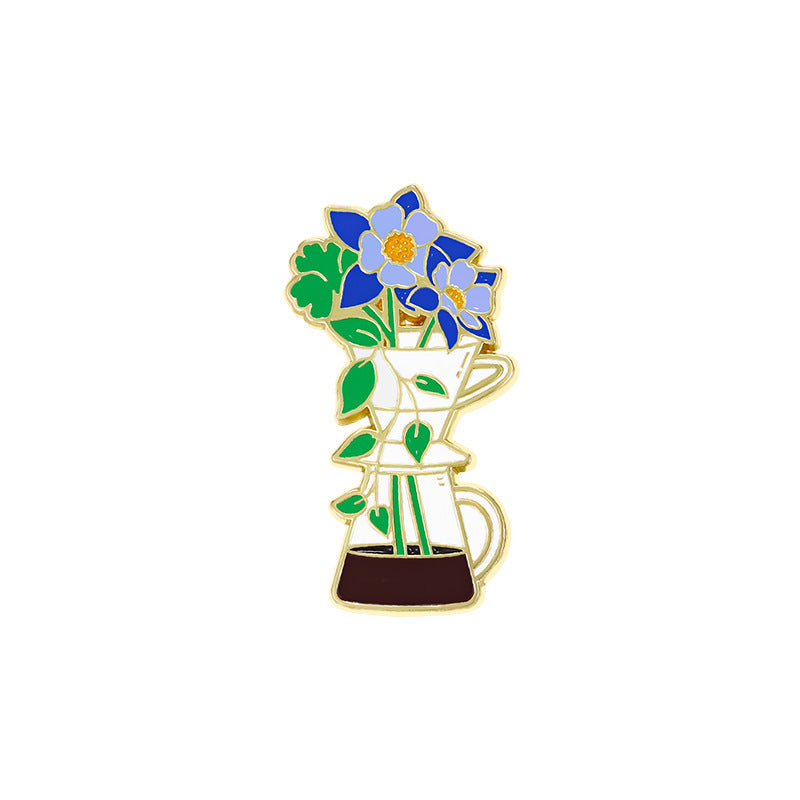 Cup Rose Tulip Sunflower Cute Schoolbag Decorative Brooches