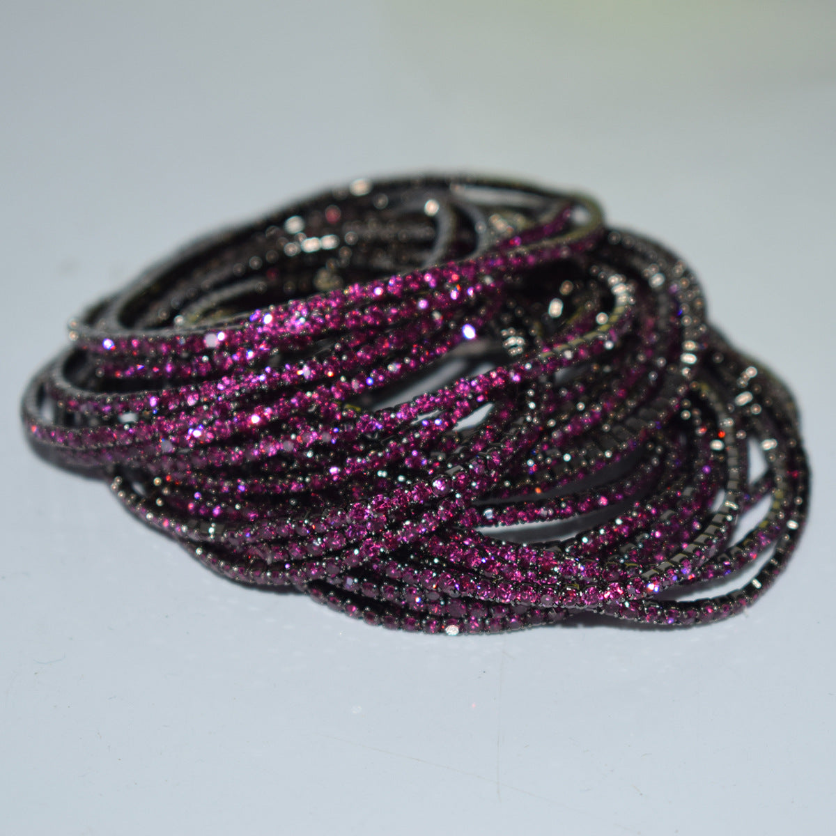 Row Colorful Rhinestone Female Live Grab Chain Bracelets