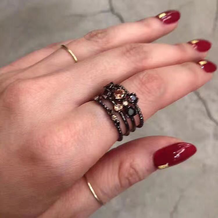 Exquisite Layered Design Temperament Open Index Ring