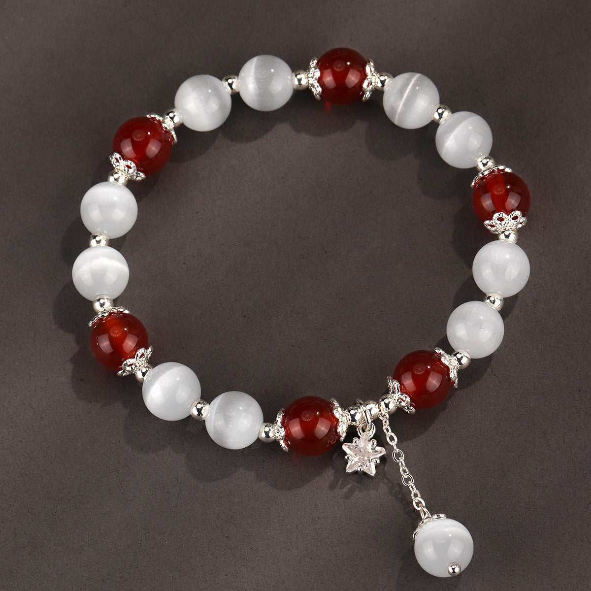 Style Red Agate Opal Beaded Female Bracelets