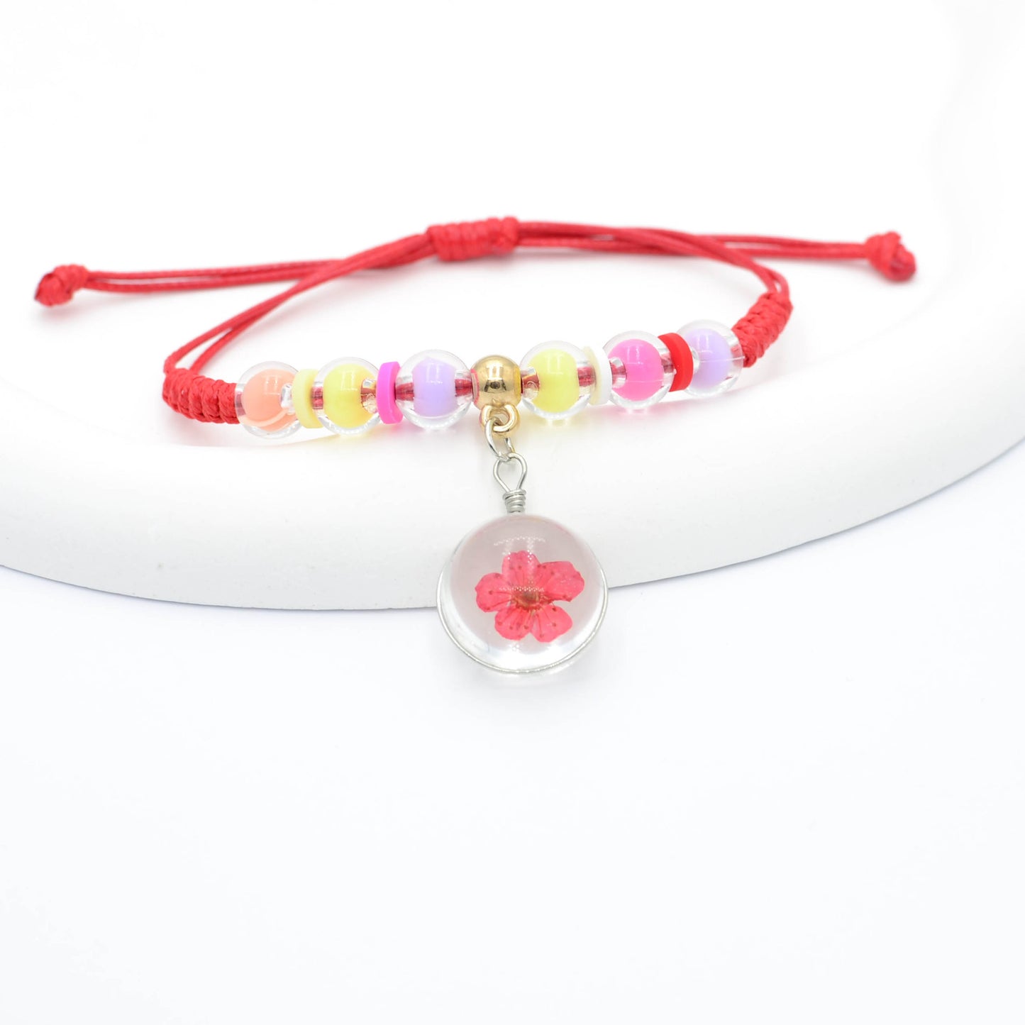 Flower Glass Preserved Fresh Narcissus Cherry Bracelets