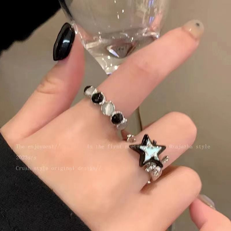 Opal Female Fashion Personality Couple Index Rings
