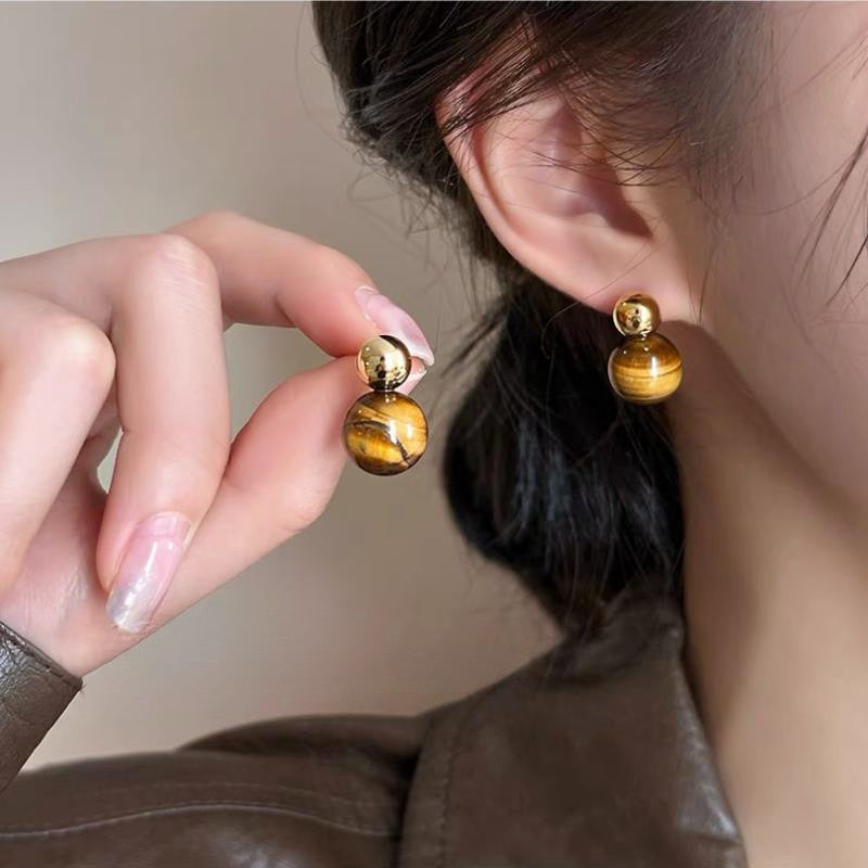 Women's Style Blooming Tigereye Elegant High-grade Light Earrings