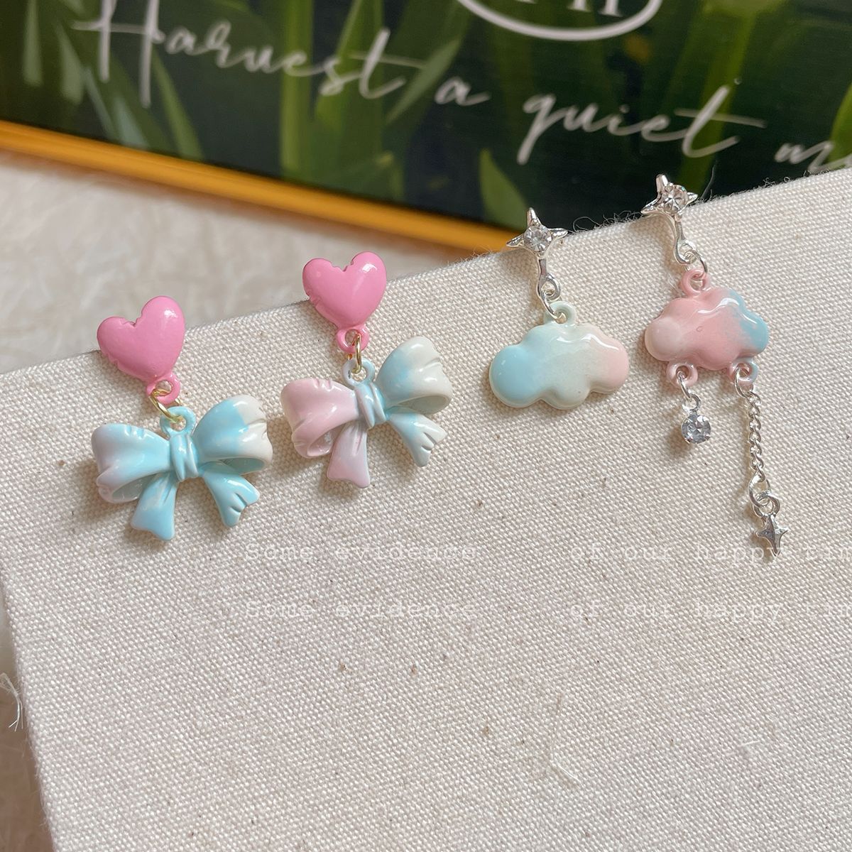 Bow Cloud Female Sier Needle Sweet Earrings