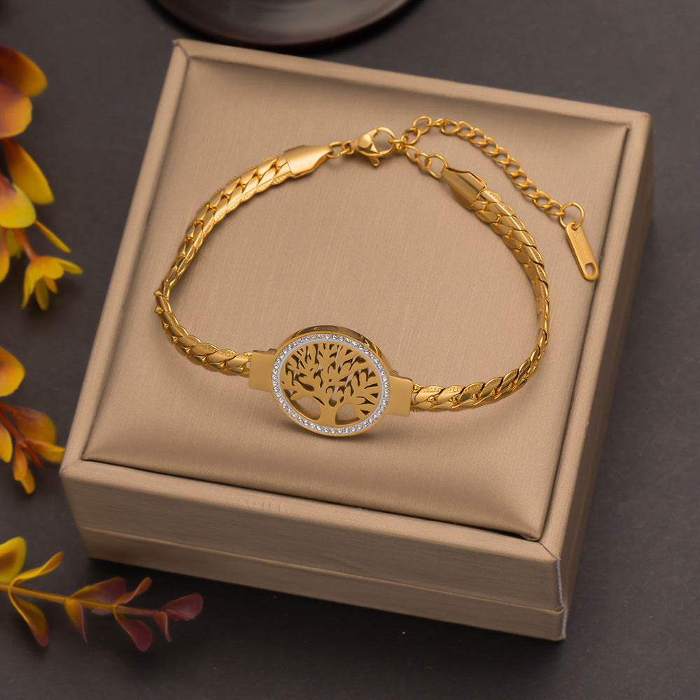 Stainless Steel Scale Female Trend Flower Bracelets