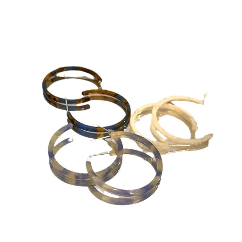 Women's Amber Ear Colorful Retro Style Minority Earrings