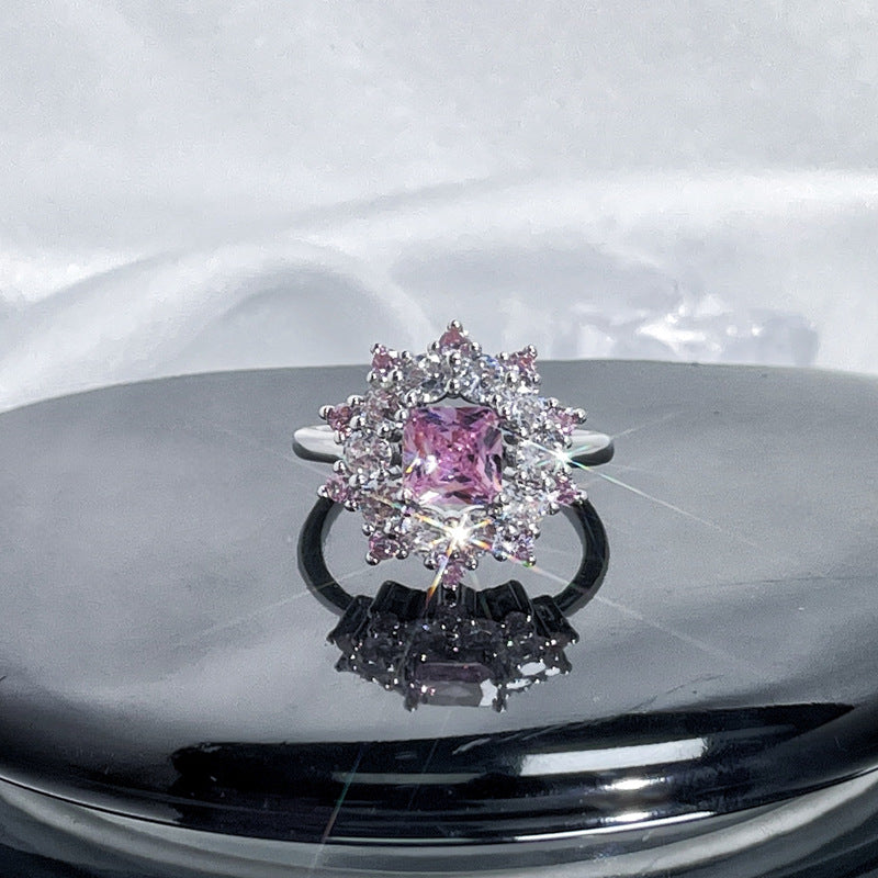 Diamond Love Open-end Zircon Female French Rings
