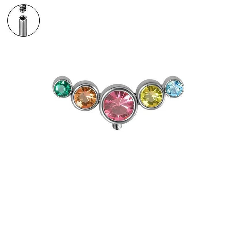 Titanium Alloy Zircon Ear Bone Internal Thread Implant Grade Piercing Stud Earrings