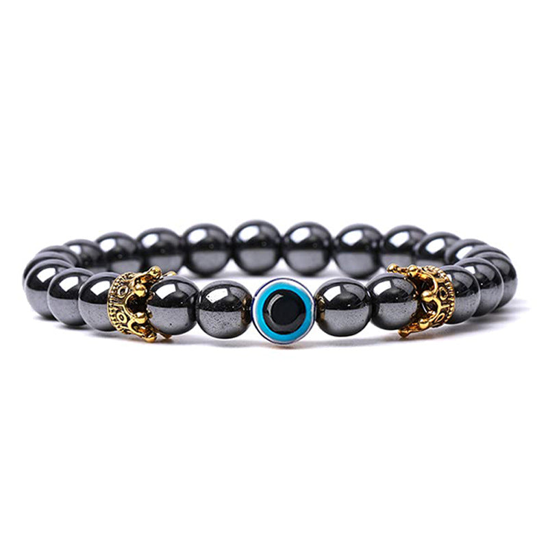 Women's & Men's Natural Turquoise Crown Evil Eye Stone Bracelets