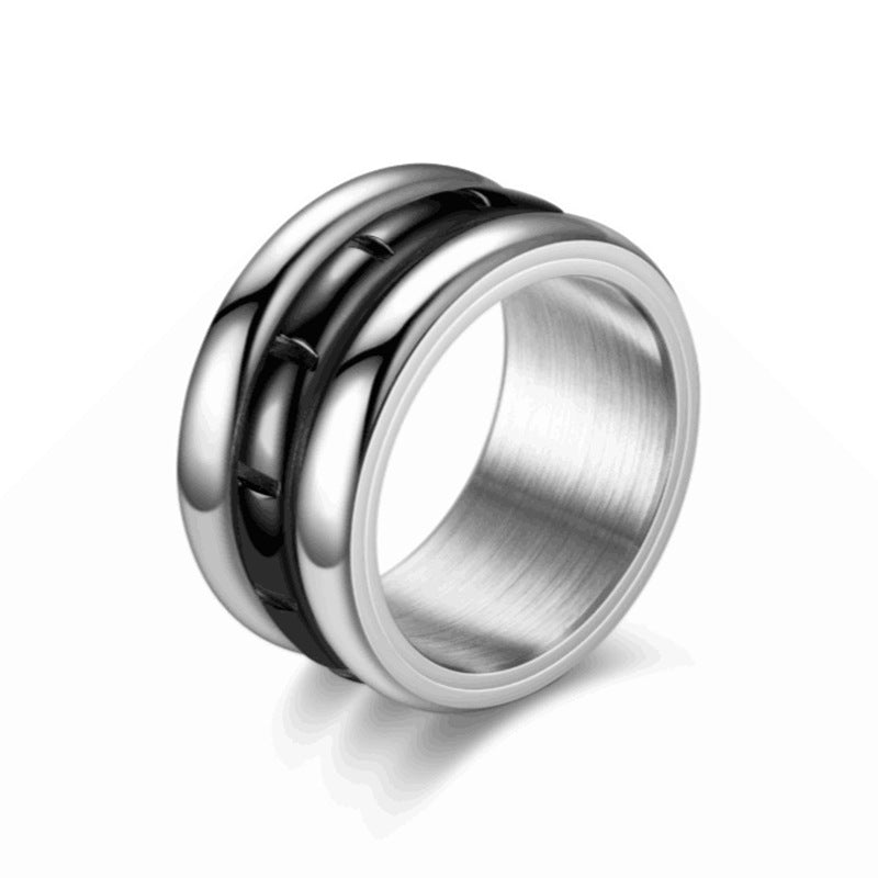 Men's Titanium Steel Fashion Stainless Hand Jewelry Rings