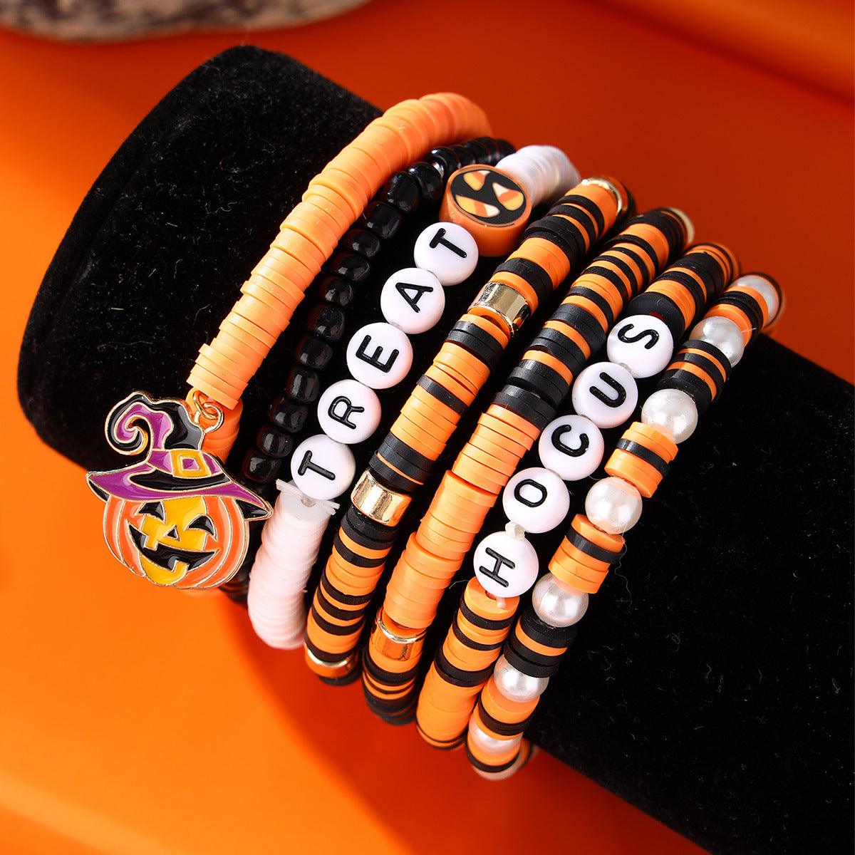 Ghost Gift For Ladies Bead Letter Polymer Clay Beaded Bracelets
