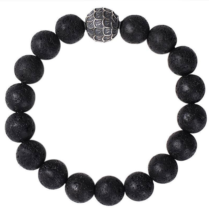 Men's Boys Hand Jewelry Obsidian Volcanic Stone Bracelets