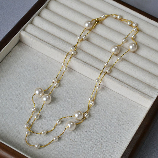 Simple Imitation Perfect Circle Bright Pearl Necklaces