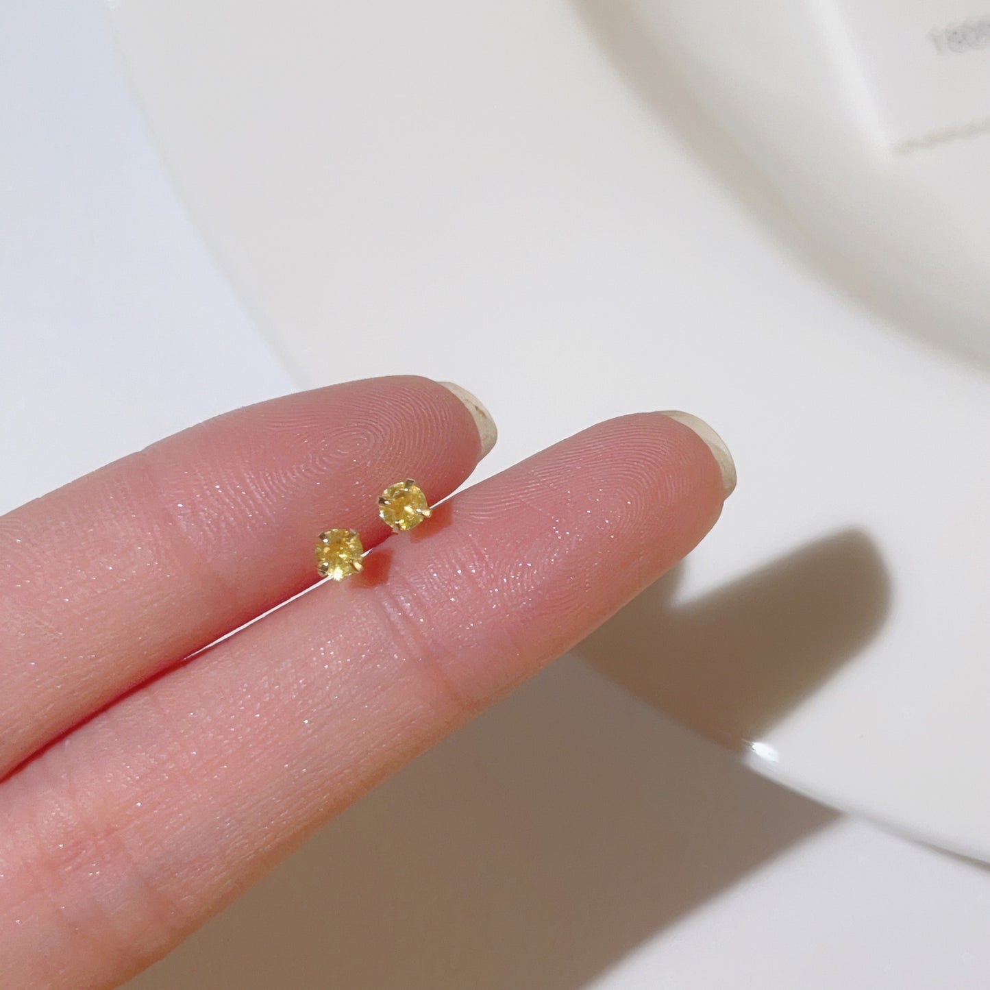 Mini Double-headed Zircon Small Versatile Minimalist Design Ear Earrings