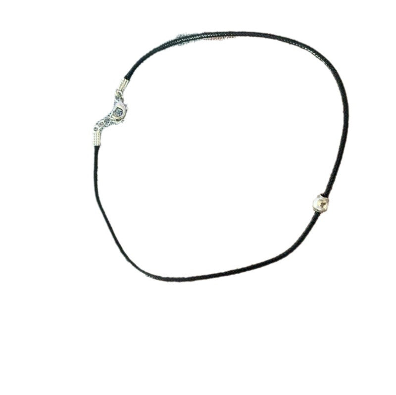 Black Simple Neck Band Beaded Choker Pendants