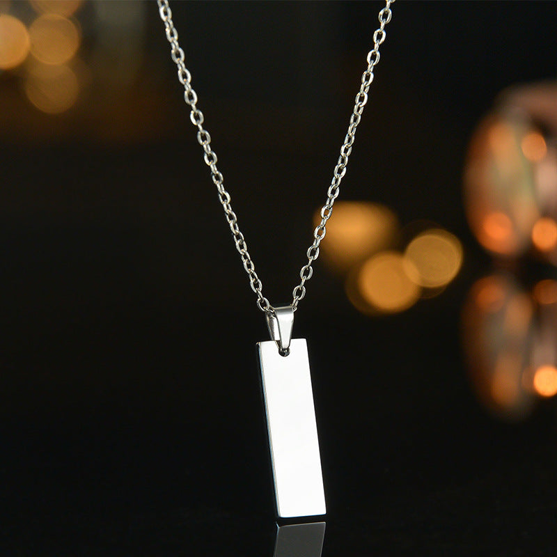 Style Cuban Link Chain Square Couple Necklaces